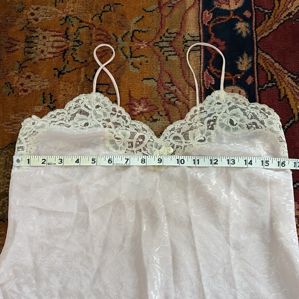 VTG Christian Dior Lingerie Set ILGWU lace patterned baby pink old Hollywood - Picture 10 of 13